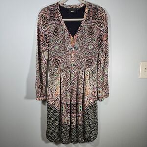 Maeve Anthropologie Smocked Long Sleeve Dress Size‎ Small Feminine Bohemian